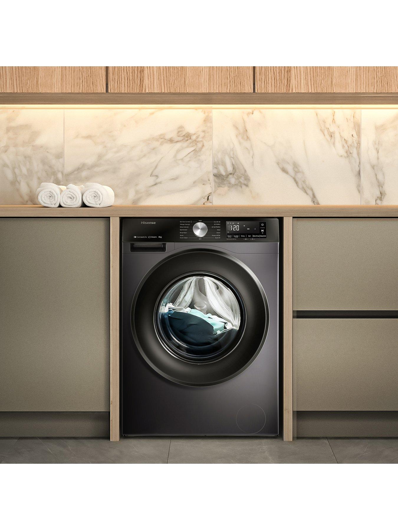  image of hisense-3s-series-wf3s8043bb3-wifi-enabled-8kg-washnbsp1400-spin-washing-machine-black