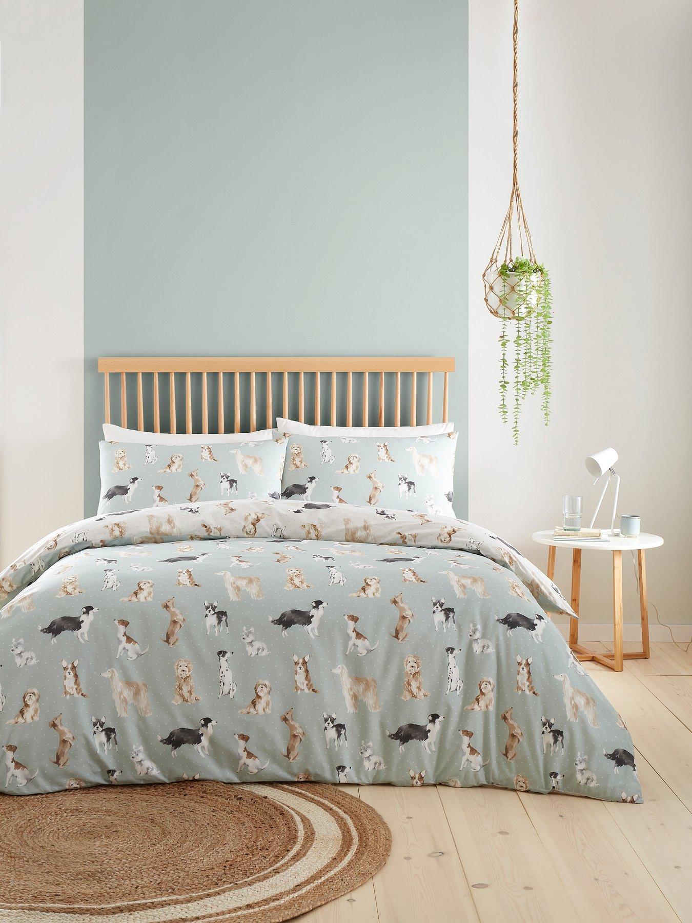 Image 1 of 4 of Fusion Cute Dogs Duvet Cover Set - Duck Egg