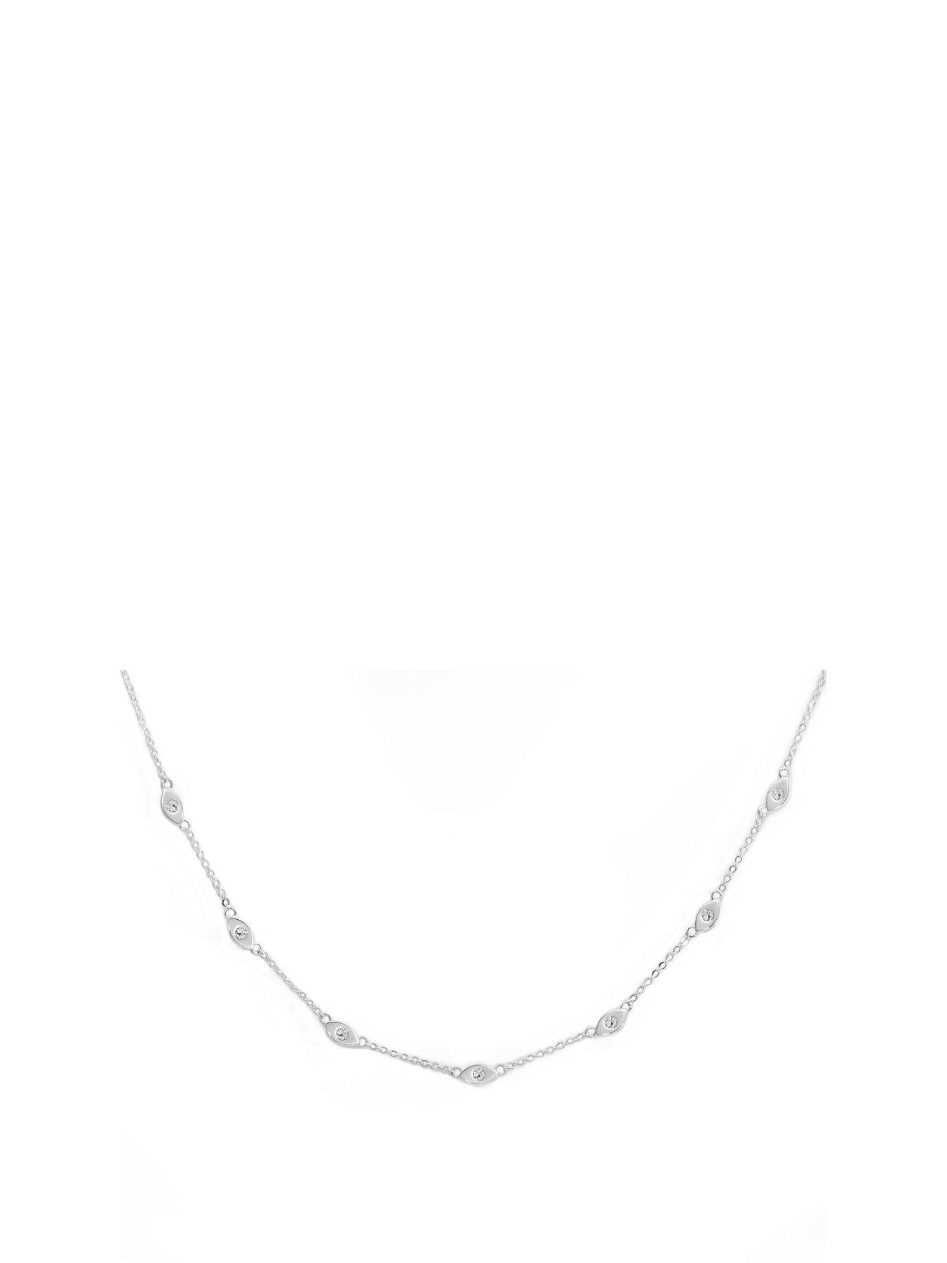  image of say-it-with-evil-eye-charm-necklace-silver