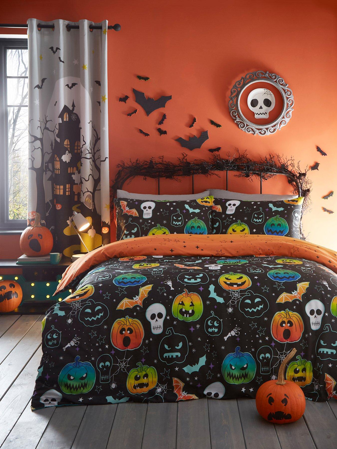 Image 1 of 4 of Bedlam Scary Pumpkins Halloween Duvet Set