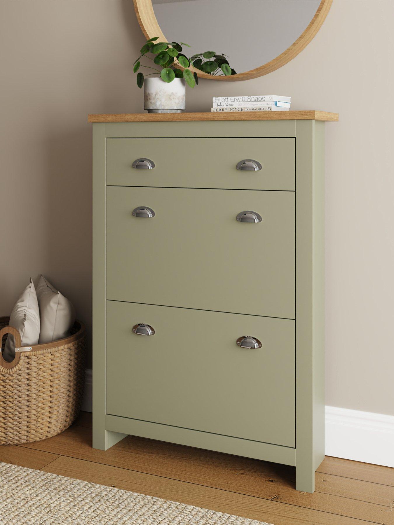 Image 1 of 4 of GFW Lancaster 1 Drawer Shoe Storage - Sage