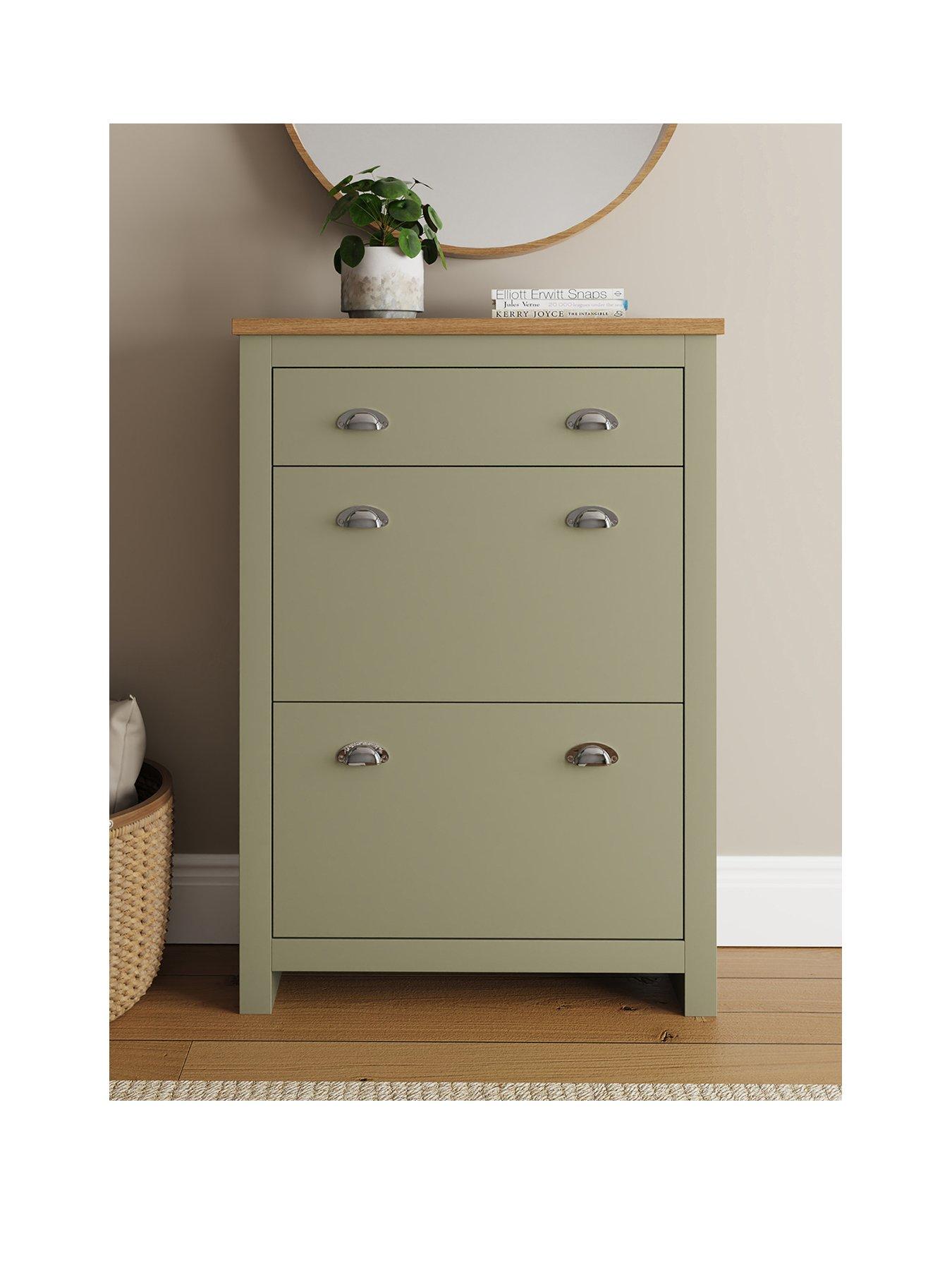Image 2 of 4 of GFW Lancaster 1 Drawer Shoe Storage - Sage