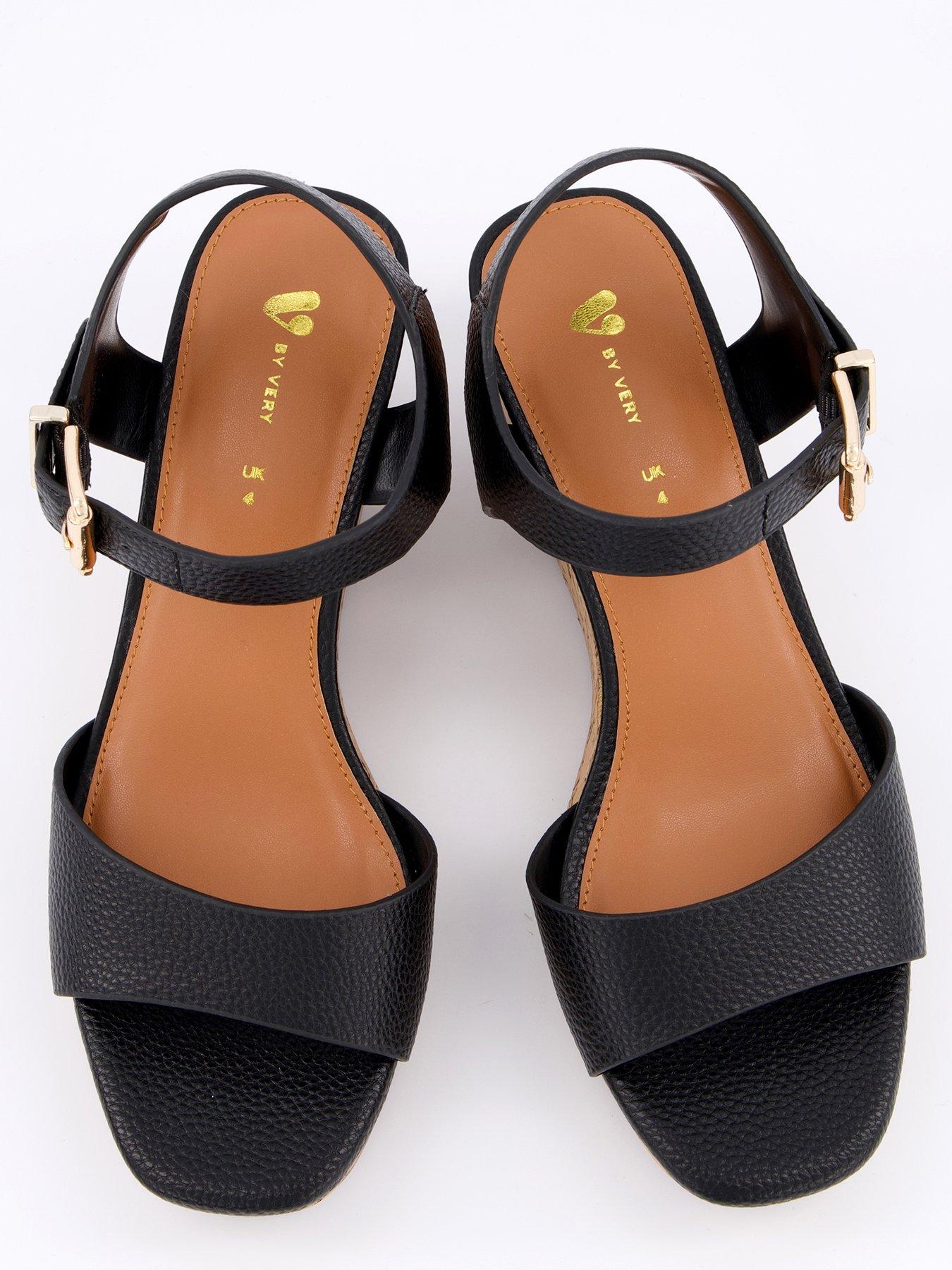  image of v-by-very-midi-wedge-sandals-black