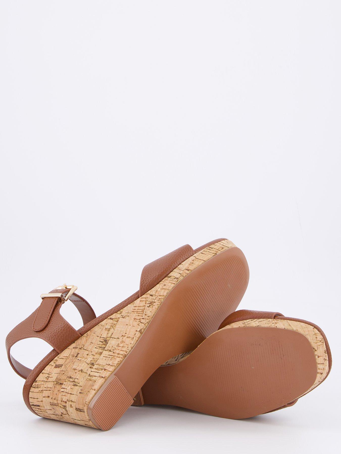  image of v-by-very-mid-wedge-sandals-brown-tan