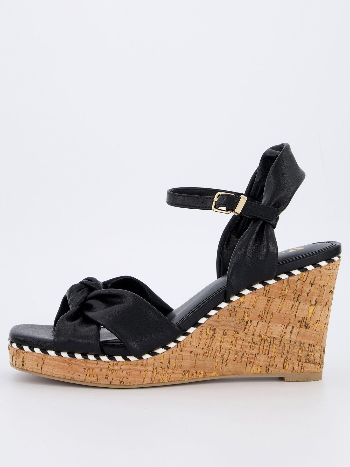  image of v-by-very-high-wedge-knot-front-sandals-black
