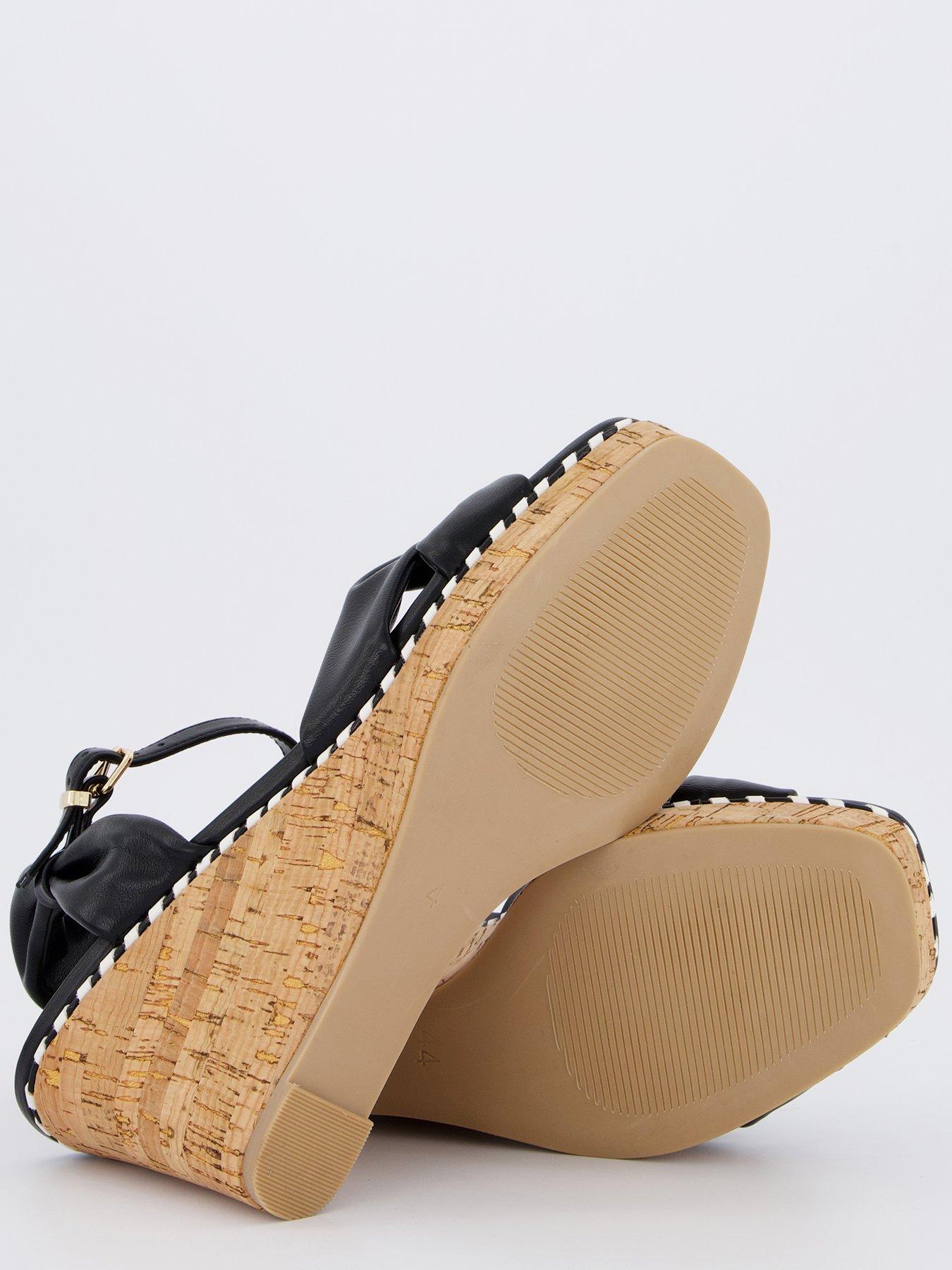  image of v-by-very-high-wedge-knot-front-sandals-black