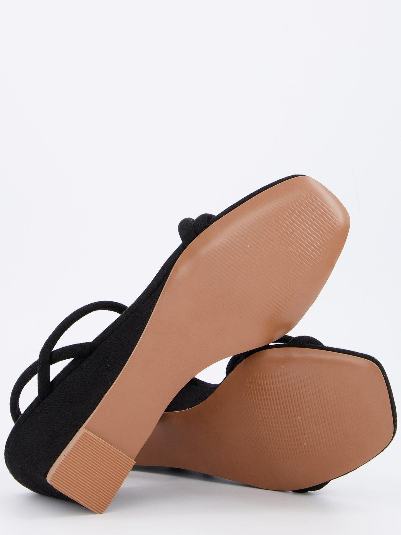  image of v-by-very-midi-wedge-strappy-sandals-black