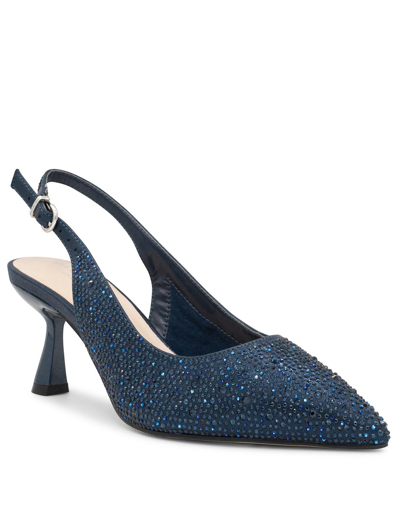  image of paradox-london-fiora-wide-fit-heeled-shoe-navy