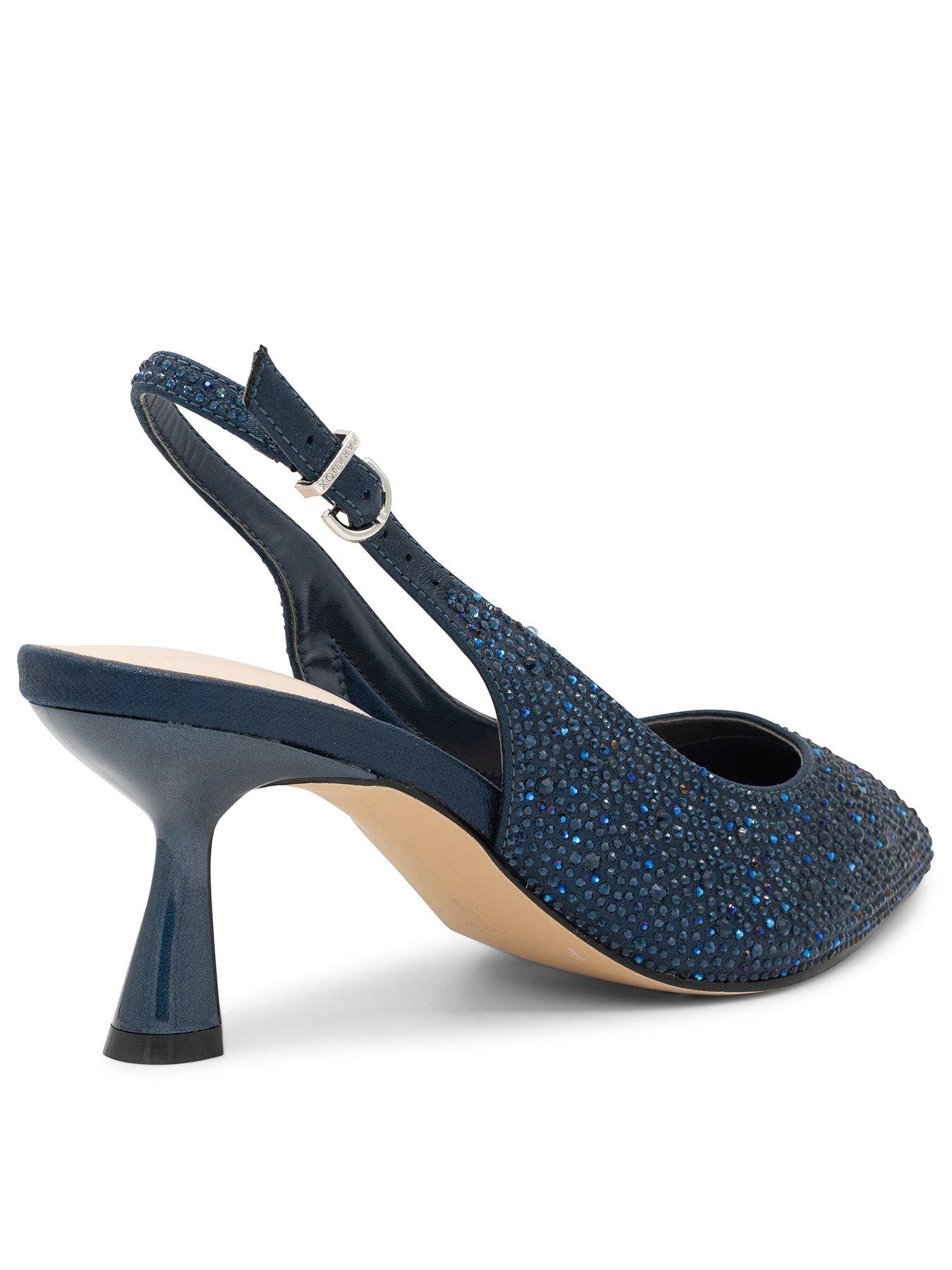  image of paradox-london-fiora-wide-fit-heeled-shoe-navy