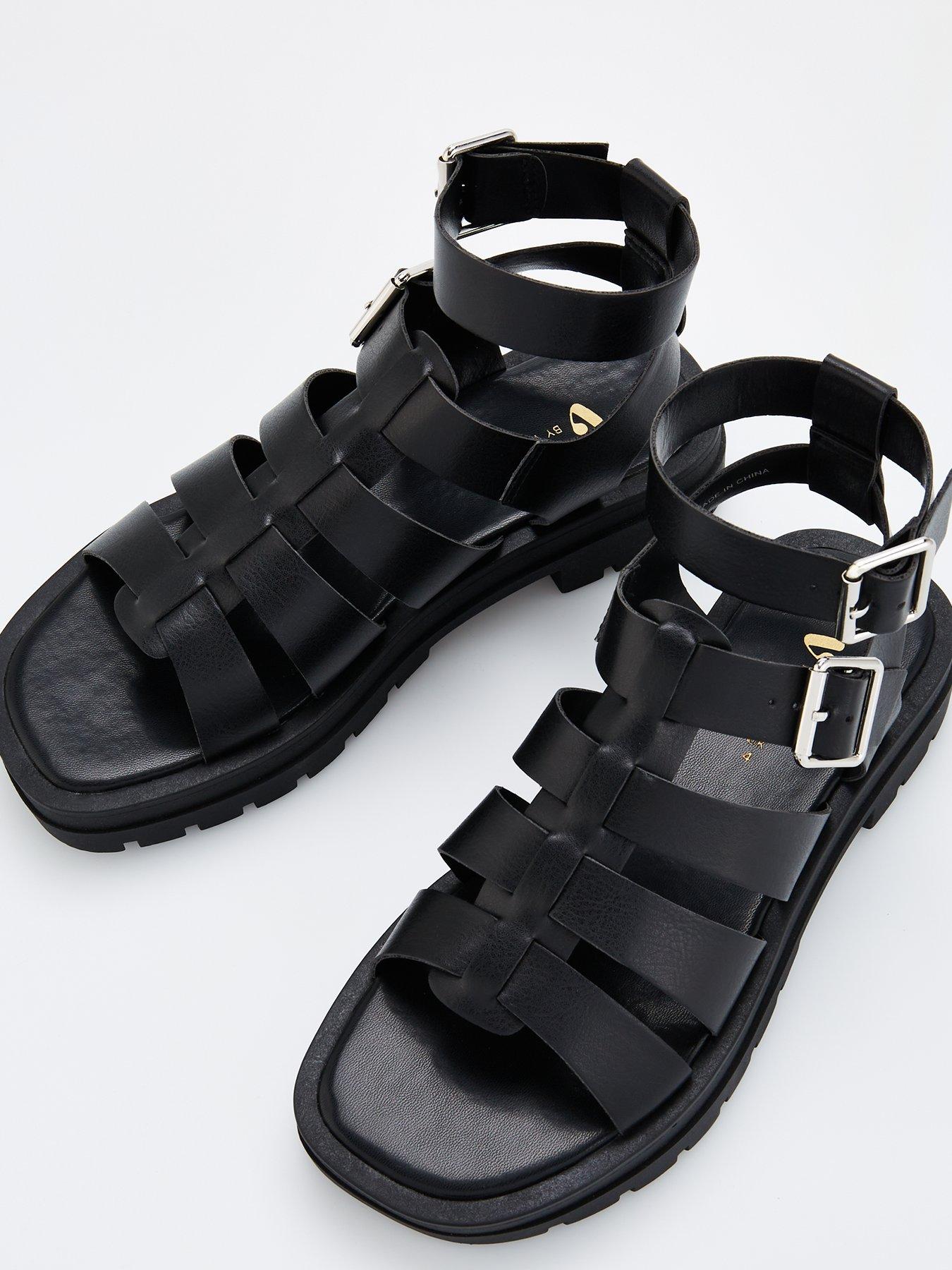  image of v-by-very-gladiator-chunky-sandal-black