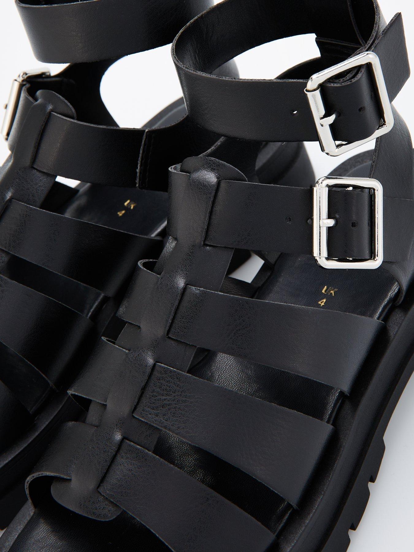  image of v-by-very-gladiator-chunky-sandal-black