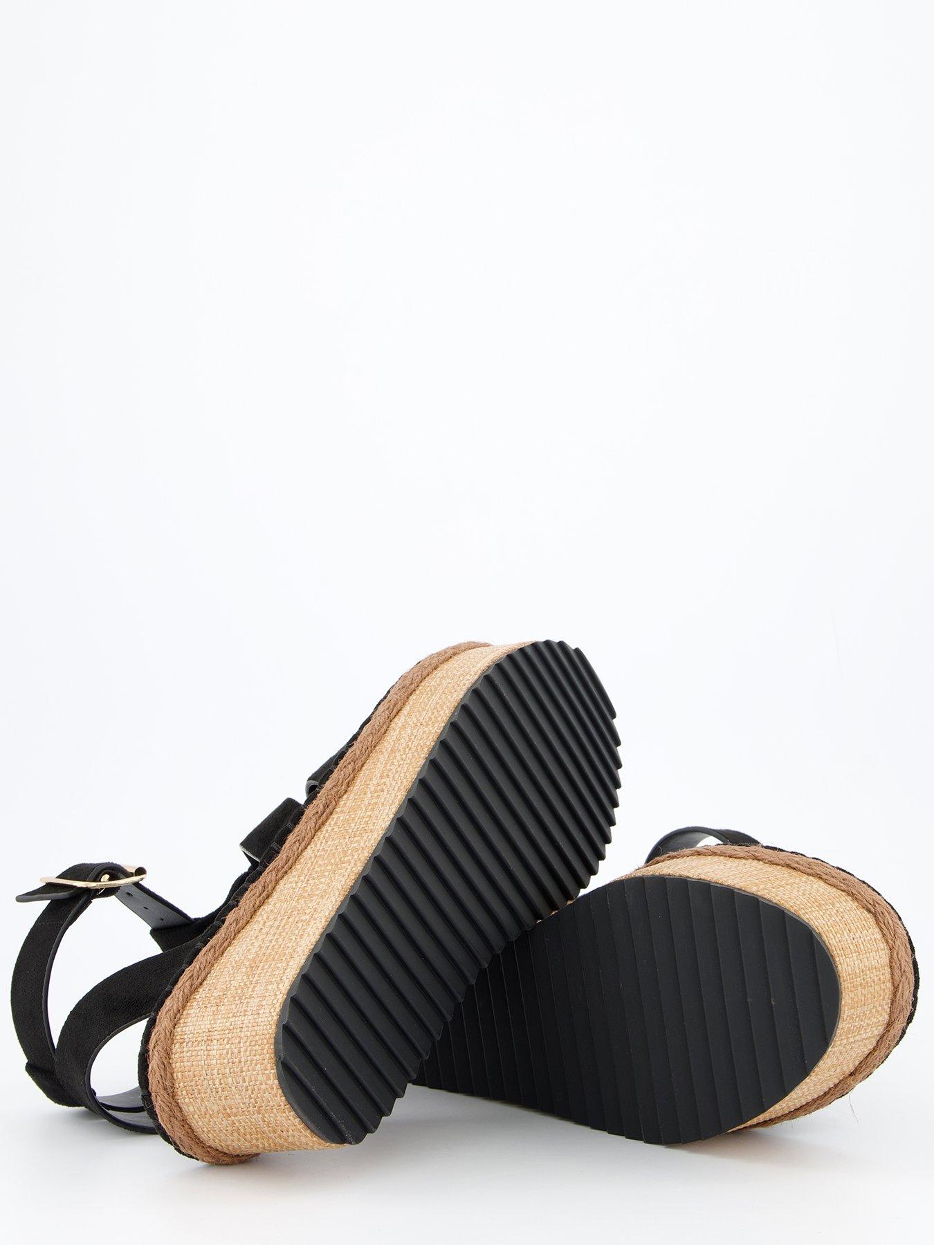  image of v-by-very-wedge-gladiator-sandal-black