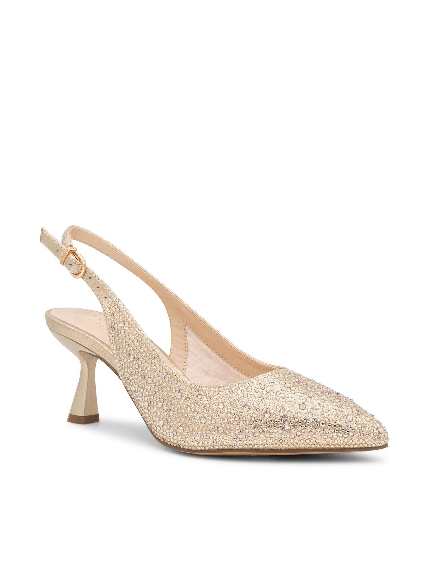  image of paradox-london-fiora-wide-fit-heeled-shoe-gold