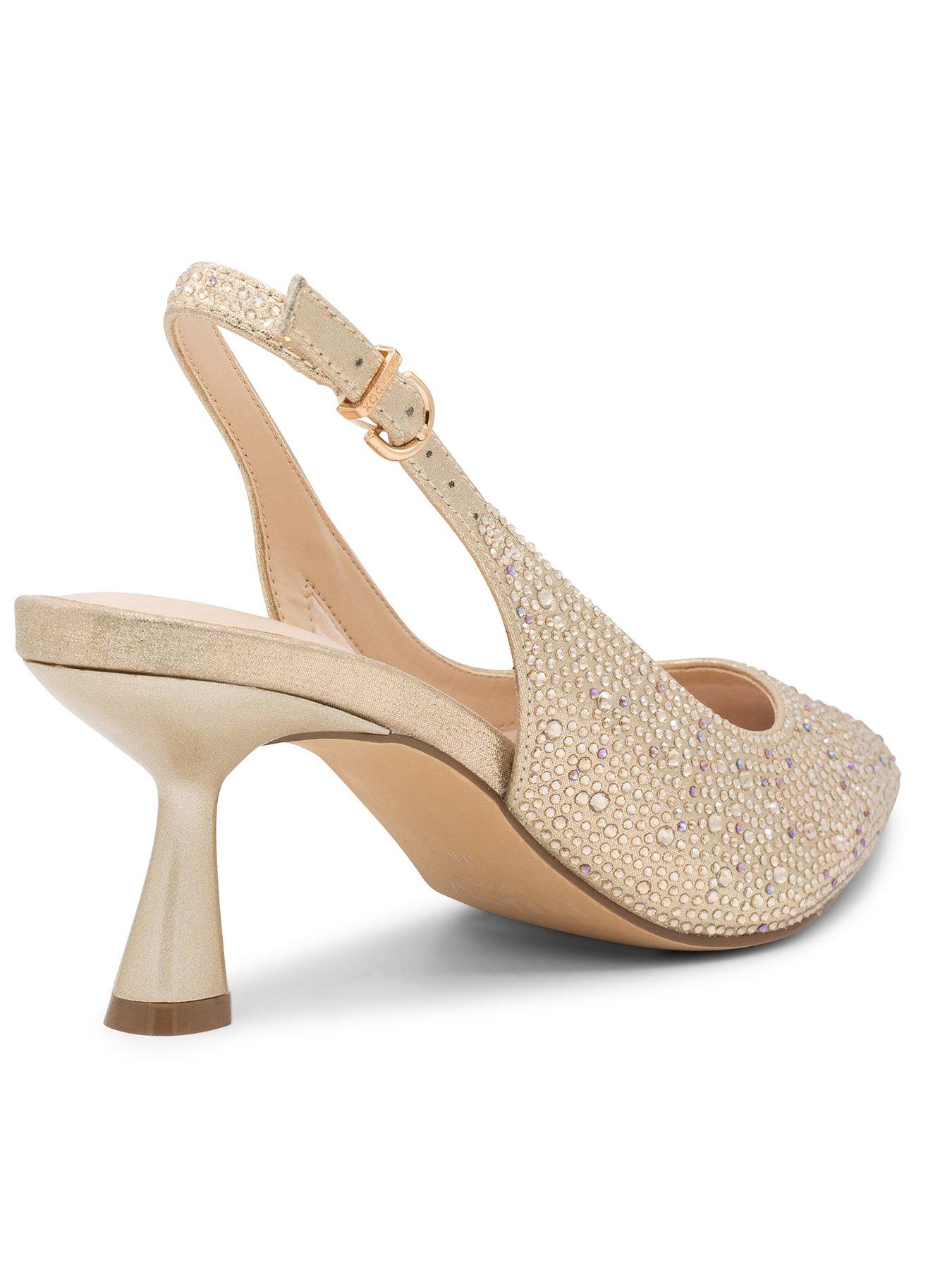  image of paradox-london-fiora-wide-fit-heeled-shoe-gold