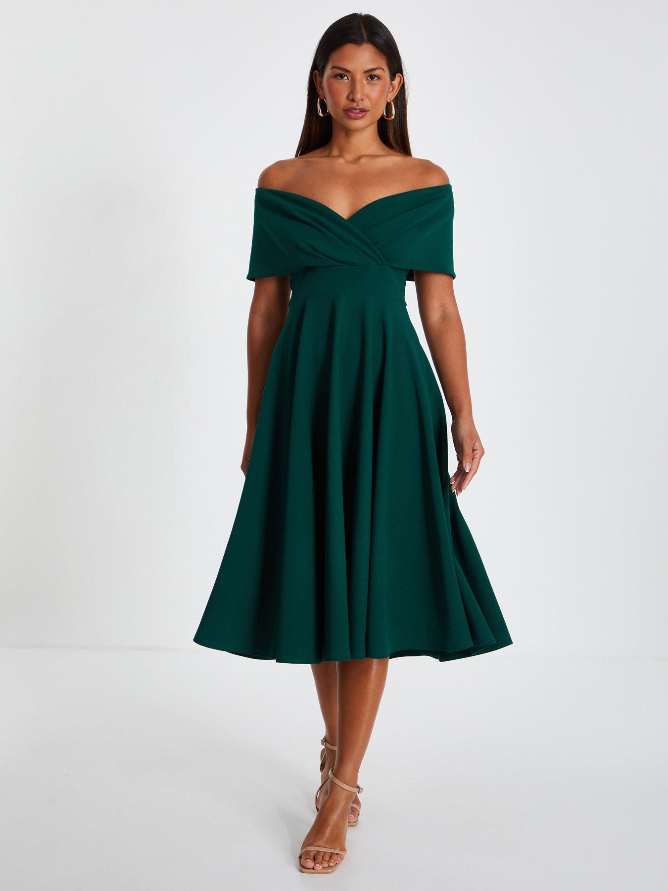 bottle green midi dress Mid Century Modern Scandinavian Olive Green Floral 4-Drawer Dresser