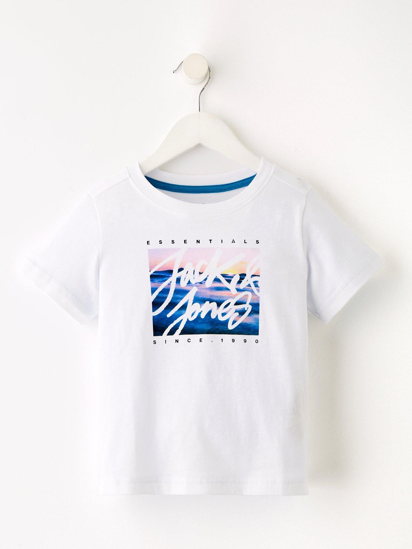 undefined Younger Boys Colton Photoprint Short Sleeve T-shirt - White
