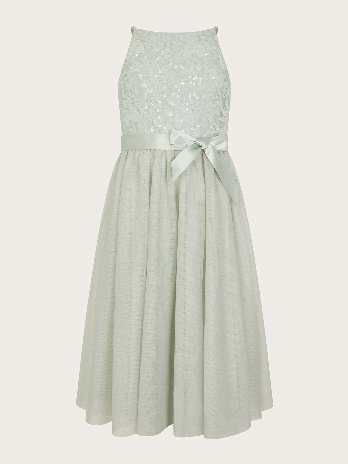 back image of monsoon-girls-lacey-sequin-truth-dress-green