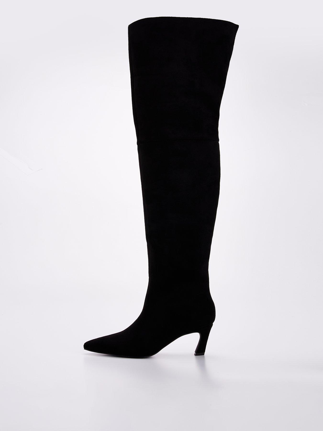 undefined Palazzi Knee High Boots - Black