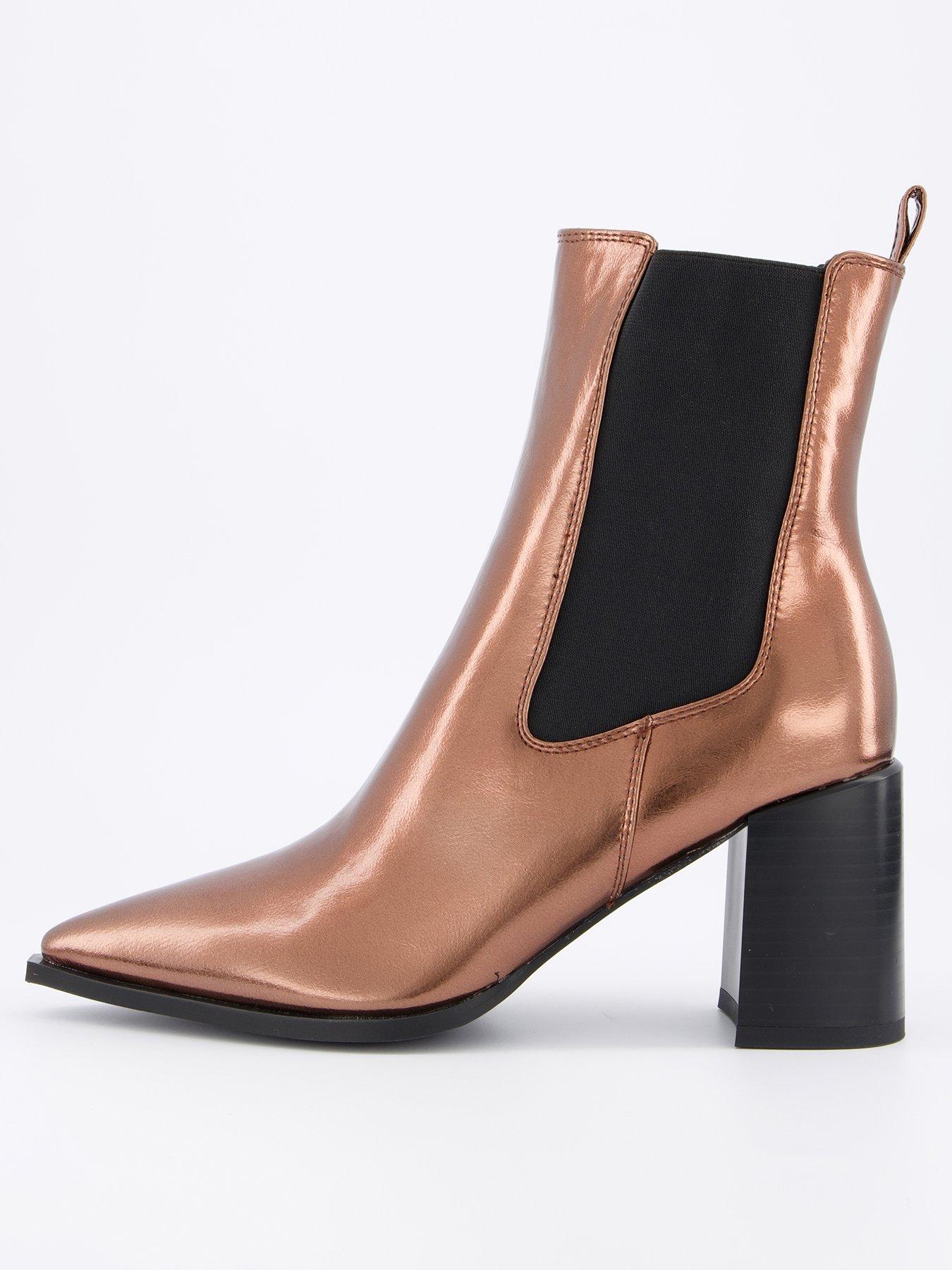 undefined Nemma Ankle Boots - Dark Gold