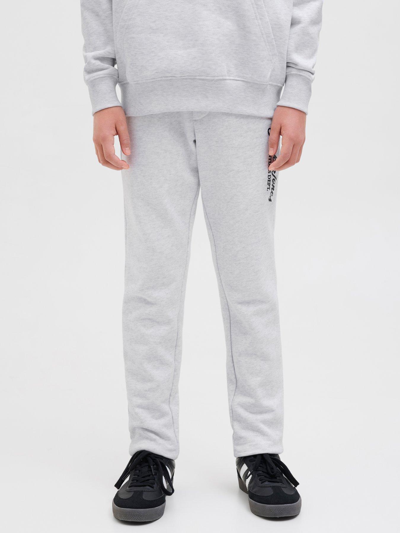  image of jack-jones-junior-boys-gordon-beau-sweat-pants-white-melange