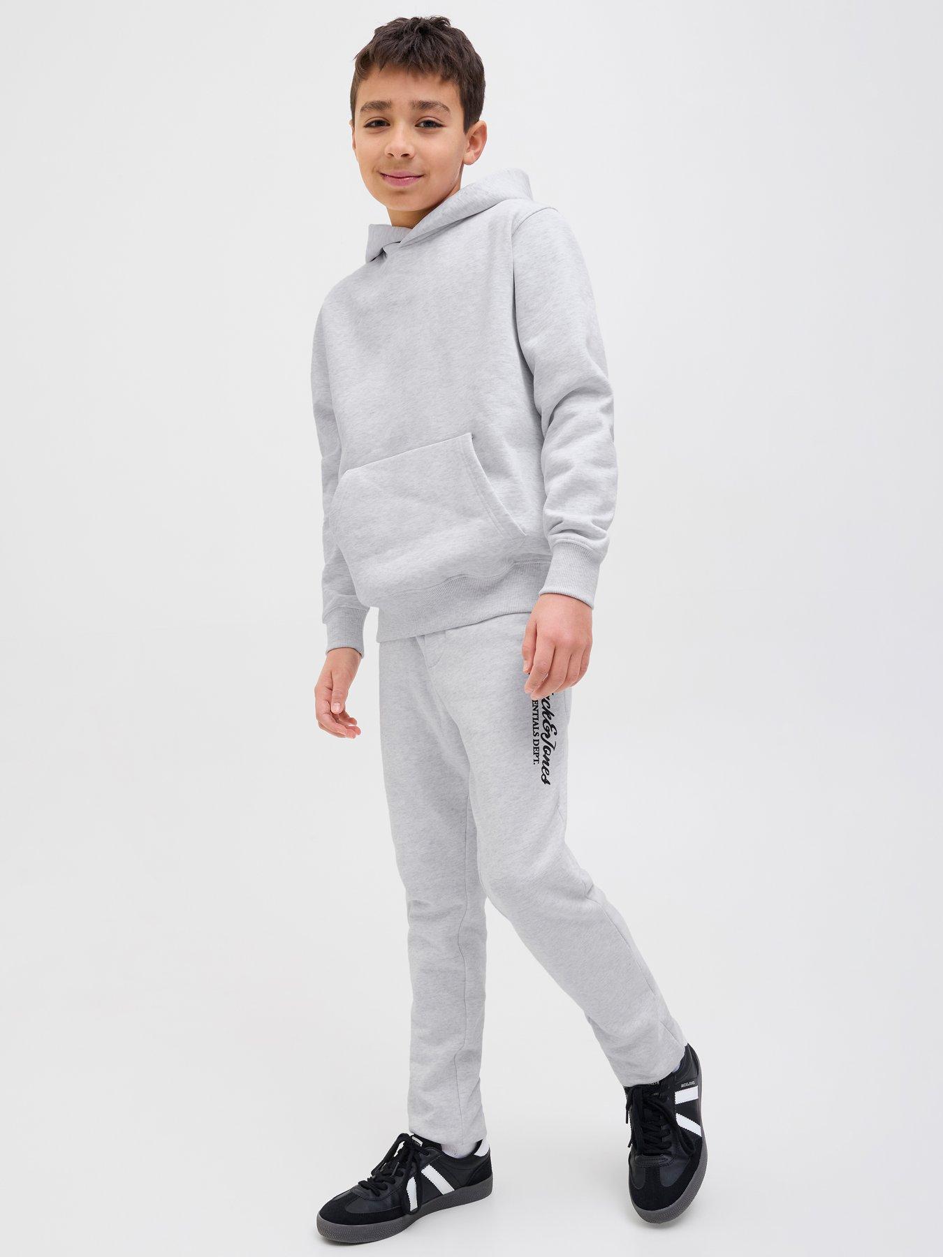  image of jack-jones-junior-boys-gordon-beau-sweat-pants-white-melange