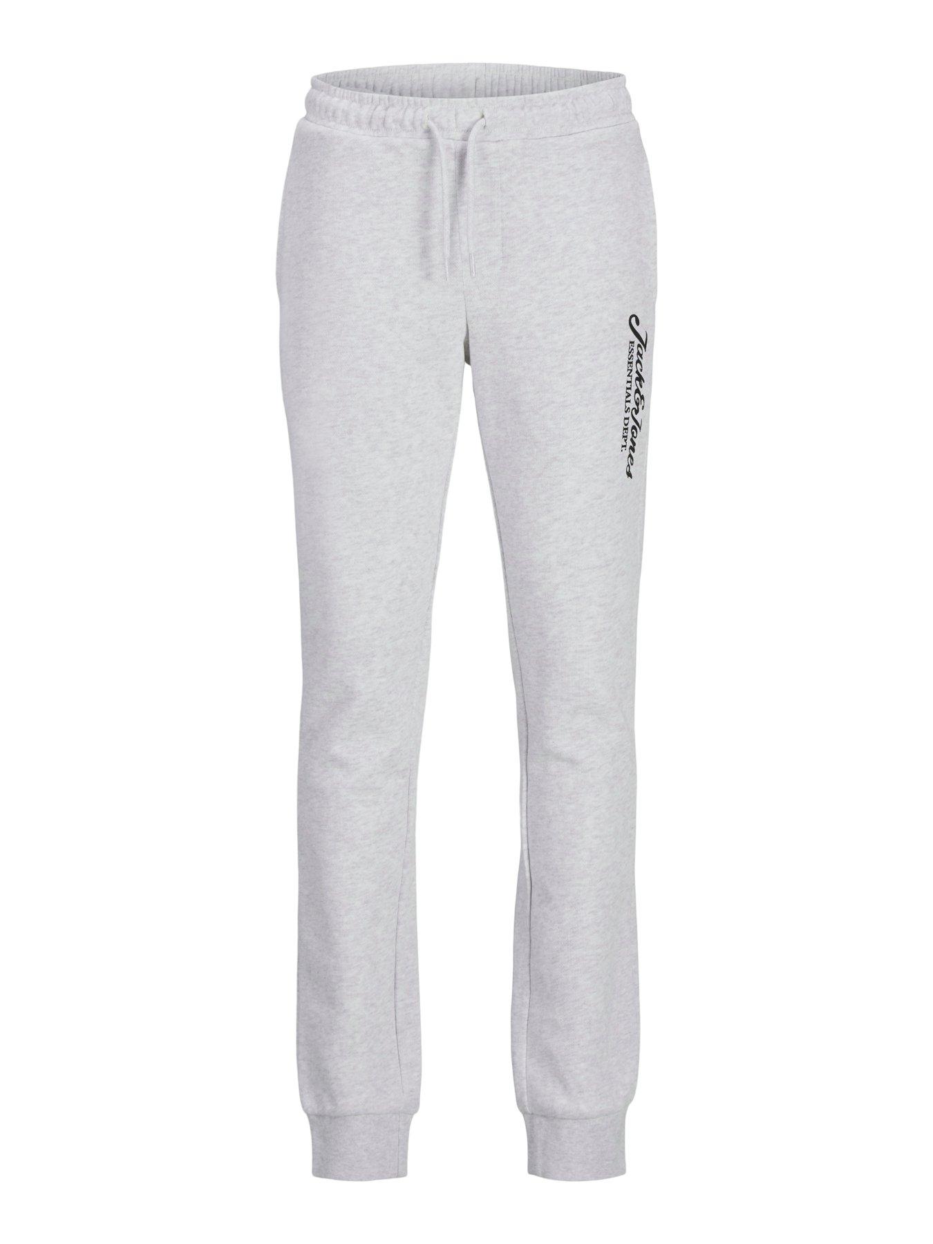  image of jack-jones-junior-boys-gordon-beau-sweat-pants-white-melange