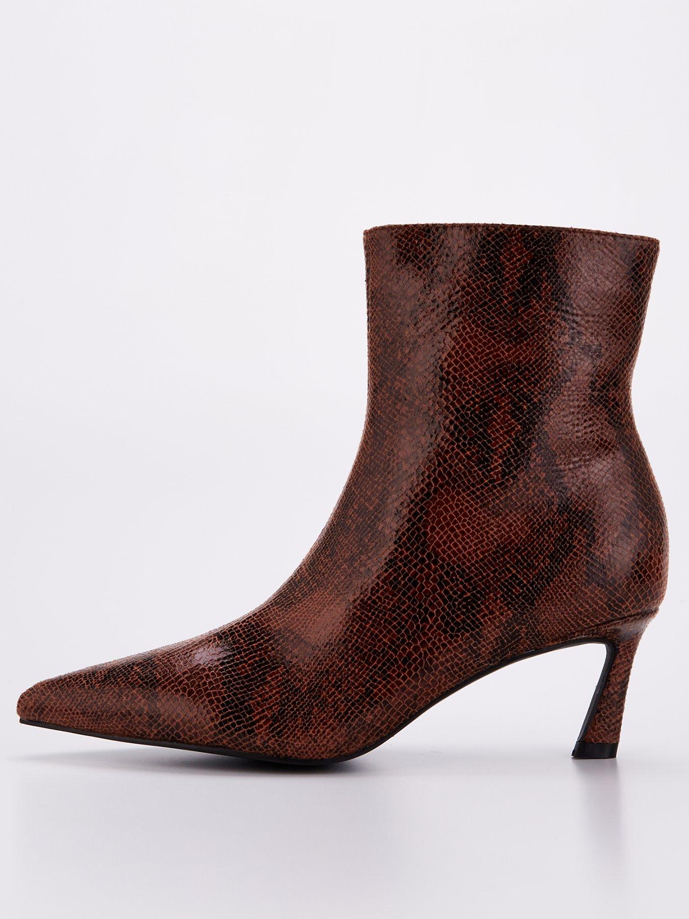Image 1 of 7 of Raid Henton Ankle Boots - Snake - Print