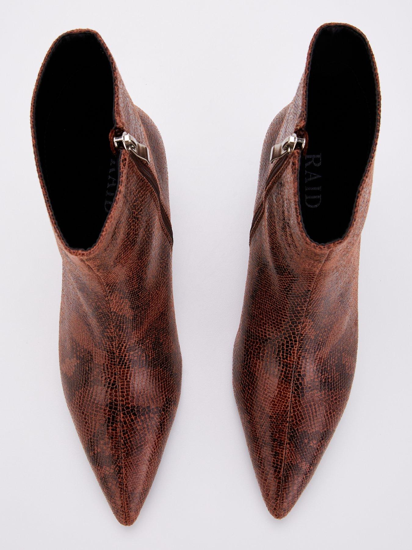 Image 4 of 7 of Raid Henton Ankle Boots - Snake - Print