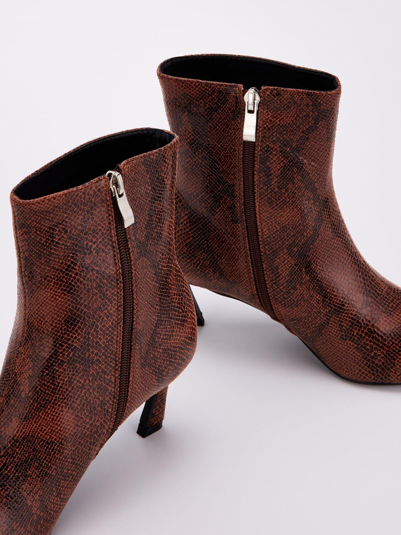 Image 7 of 7 of Raid Henton Ankle Boots - Snake - Print