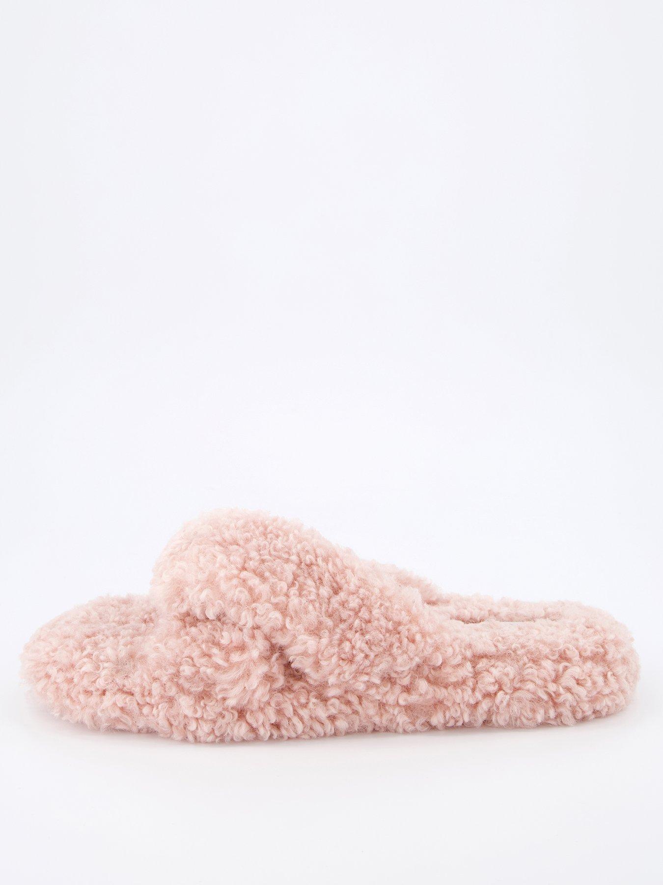  image of everyday-cross-strap-borg-slider-slipper-pink