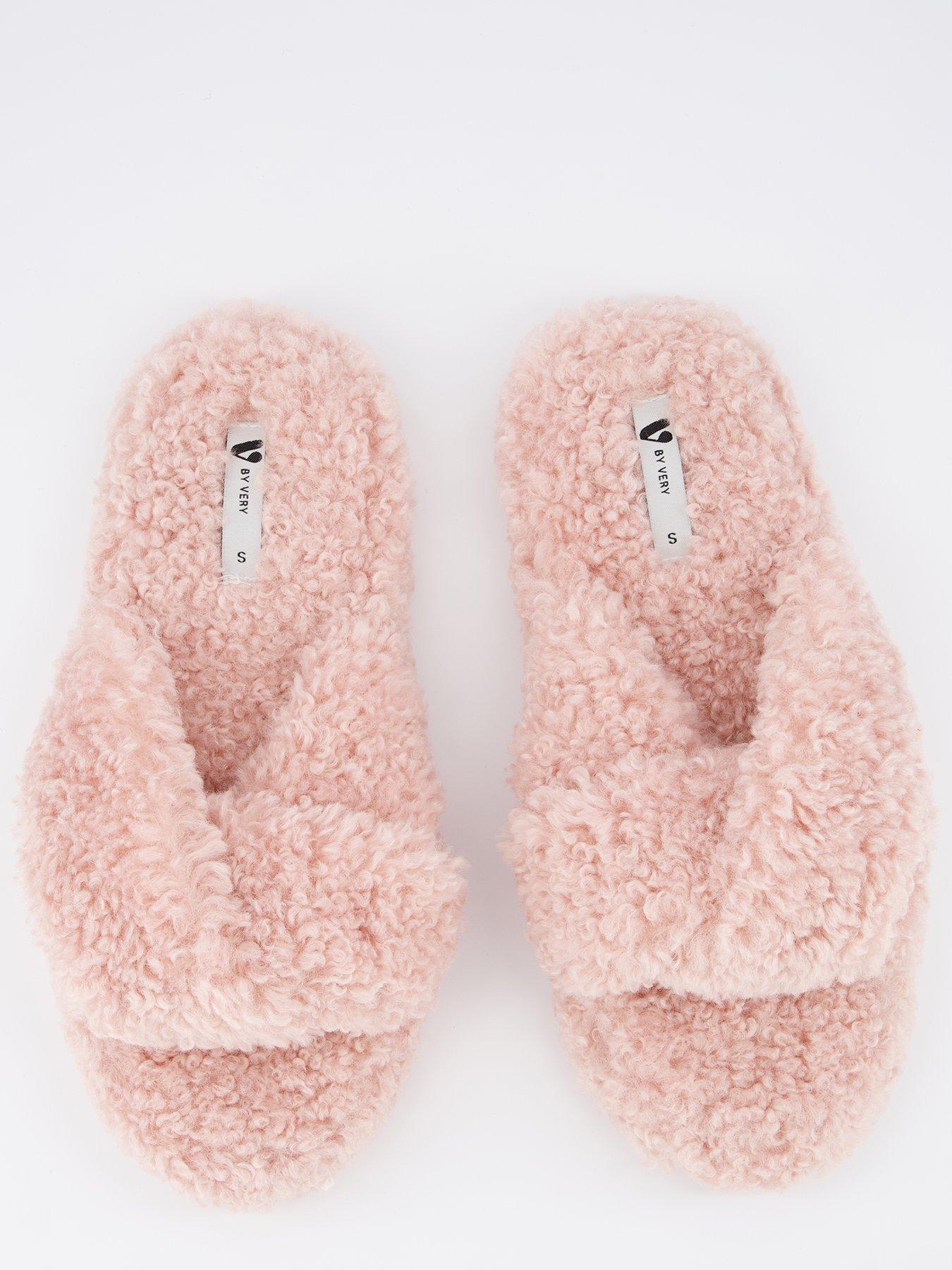  image of everyday-cross-strap-borg-slider-slipper-pink
