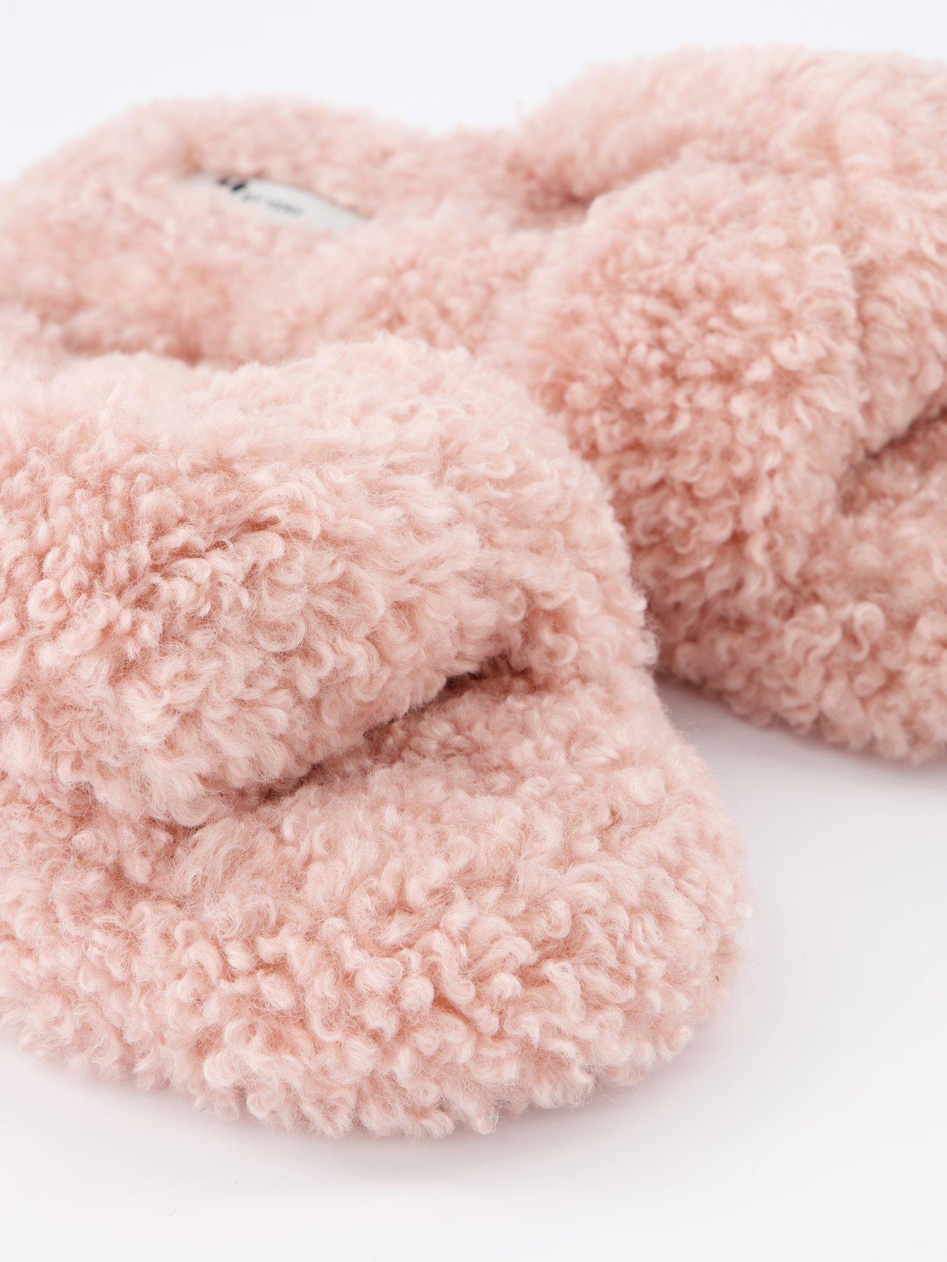  image of everyday-cross-strap-borg-slider-slipper-pink