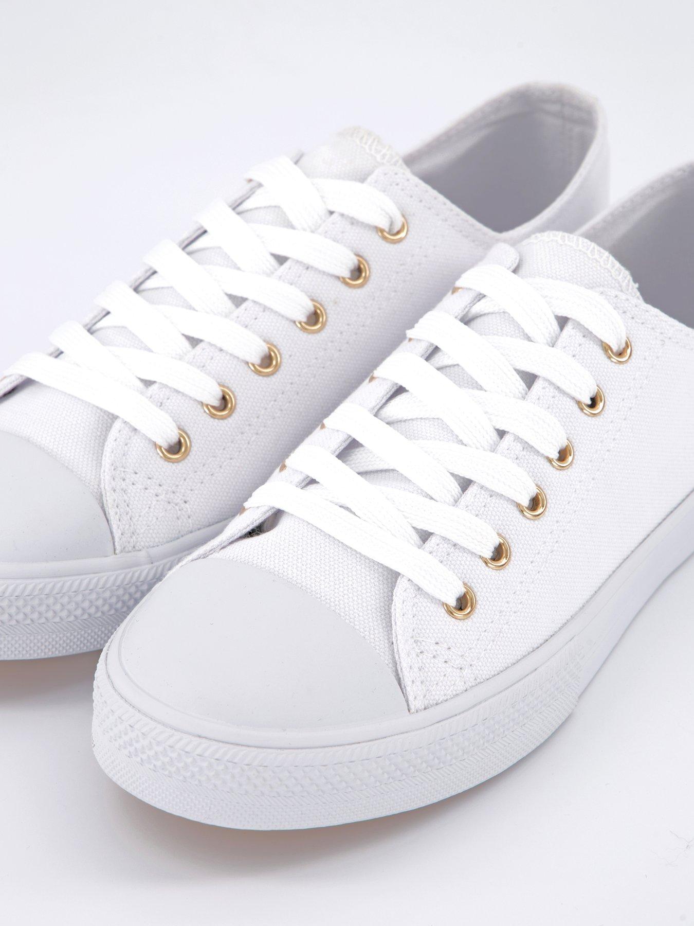  image of everyday-extra-wide-fit-canvas-lace-up-trainer-white