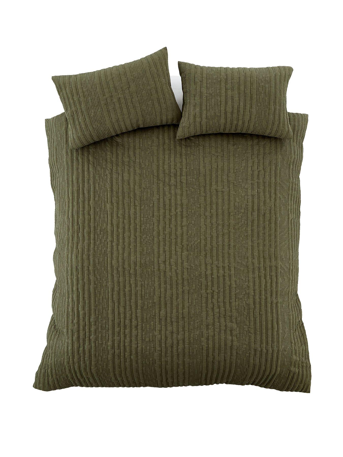  image of pineapple-elephant-tamba-jersey-stripe-duvet-cover-set-olive
