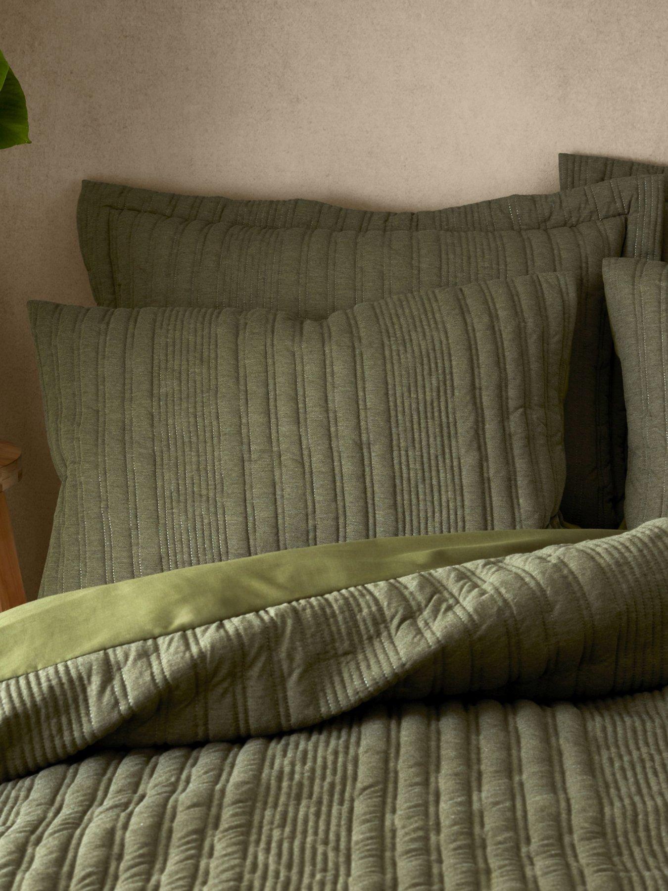  image of pineapple-elephant-tamba-jersey-stripe-duvet-cover-set-olive