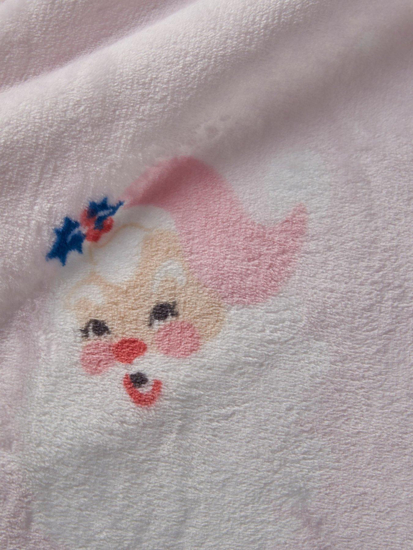 Image 3 of 3 of Catherine Lansfield Vintage Christmas Santa Throw 130 X 170Cm - Pink