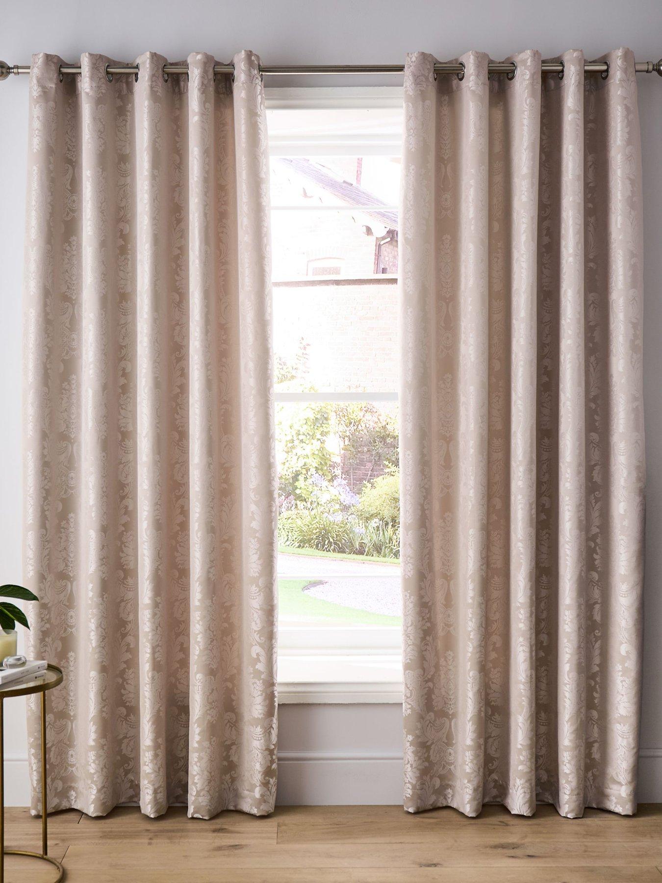 Image 1 of 2 of Catherine Lansfield Damask Jacquard Curtains 66X72 Inch