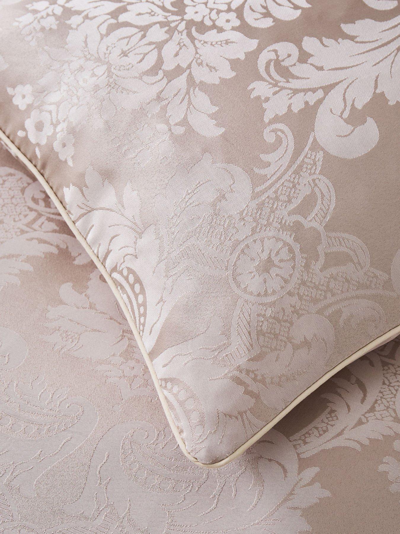  image of catherine-lansfield-damask-jacquard-filled-cushion-43-x-43cm-champagne
