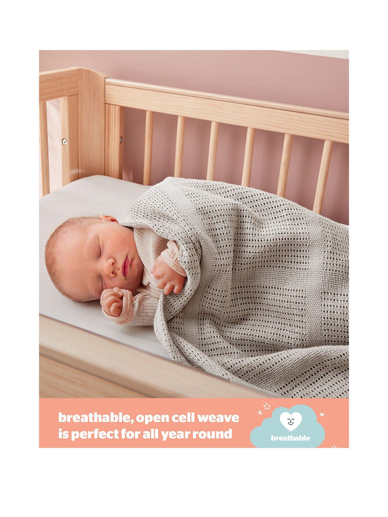  image of silentnight-safe-nights-2-x-pack-100-cotton-cellular-blanket-75cm-x-95cm-natural