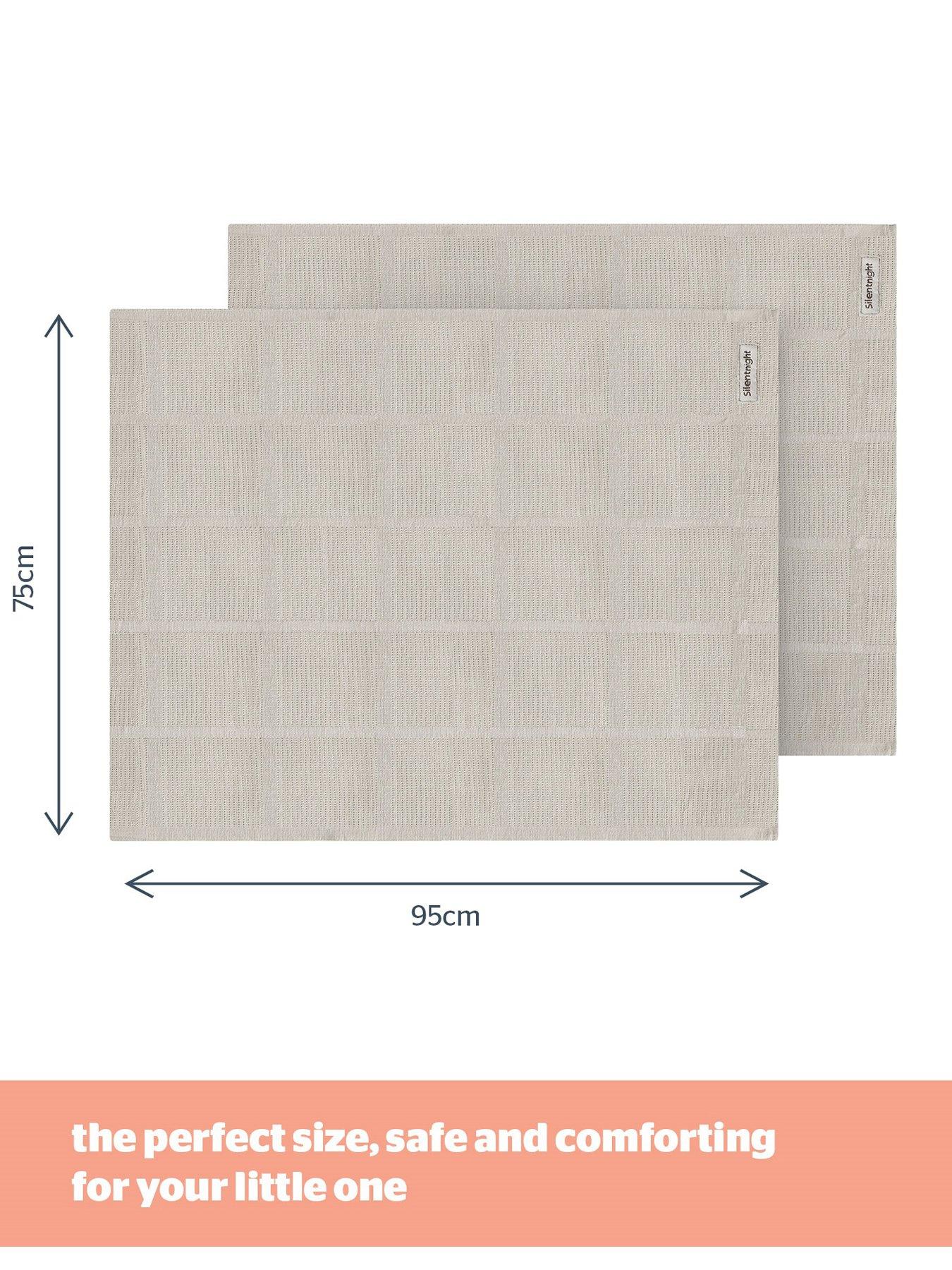  image of silentnight-safe-nights-2-x-pack-100-cotton-cellular-blanket-75cm-x-95cm-natural