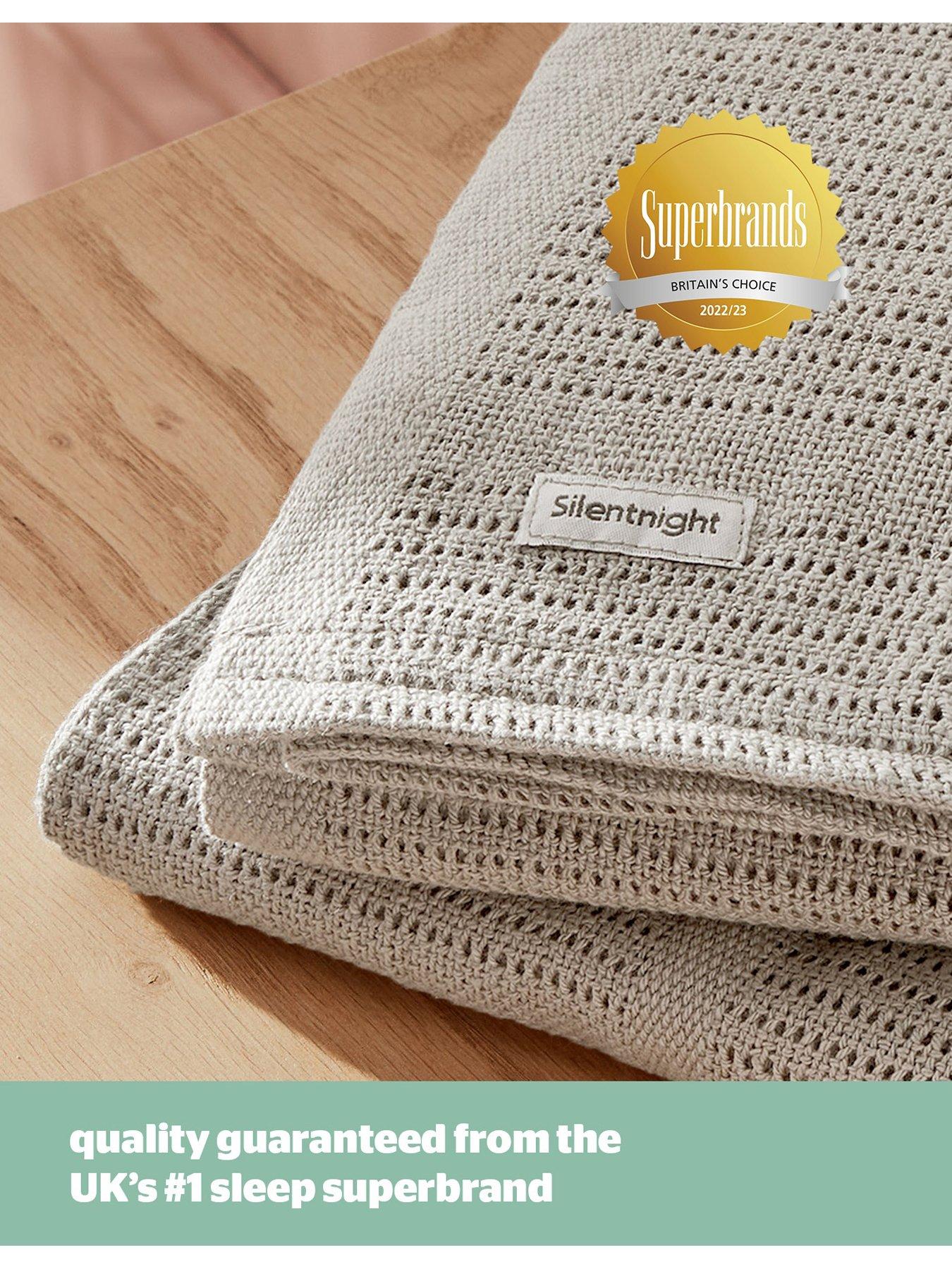  image of silentnight-safe-nights-2-x-pack-100-cotton-cellular-blanket-75cm-x-95cm-natural