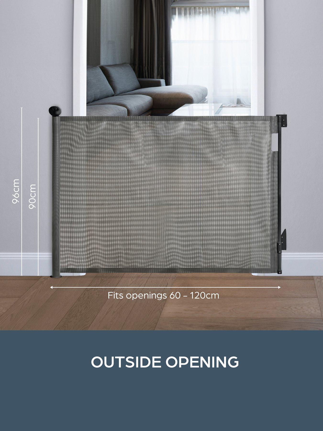 Dreambaby 'Glide  &  Hide' Xtra-Tall  &  Xtra-Wide Retractable Mesh Gate (60-140cm) - Grey