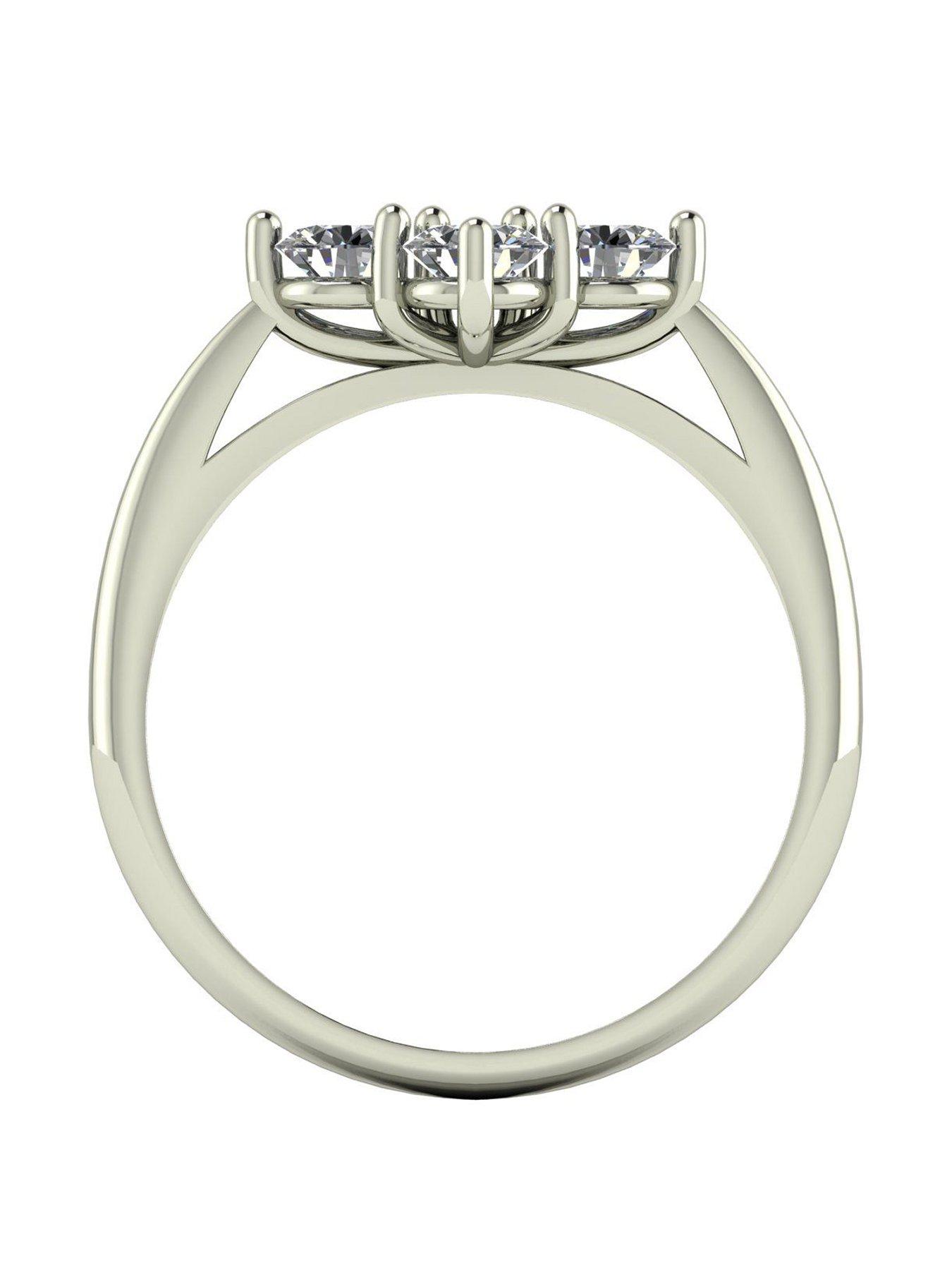  image of moissanite-9ct-white-gold-1ct-total-round-brilliant-4-stone-moissanite-ring