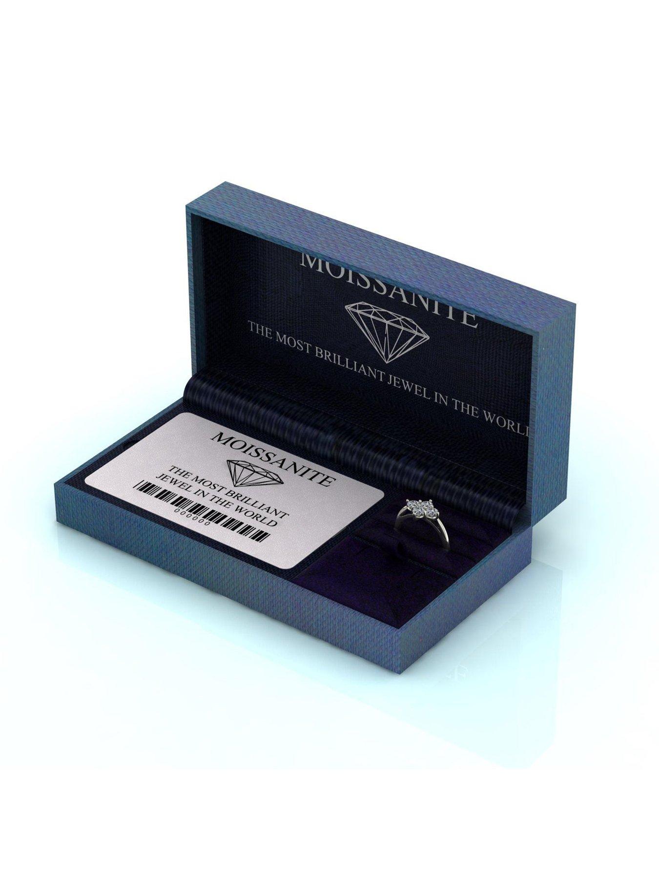  image of moissanite-9ct-white-gold-1ct-total-round-brilliant-4-stone-moissanite-ring
