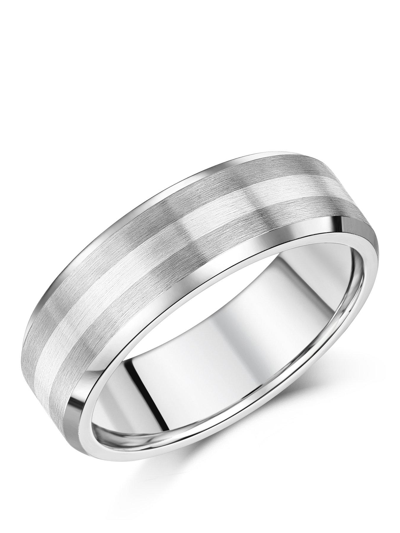The Love Collection 7mm Silver Inlay Titanium Ring