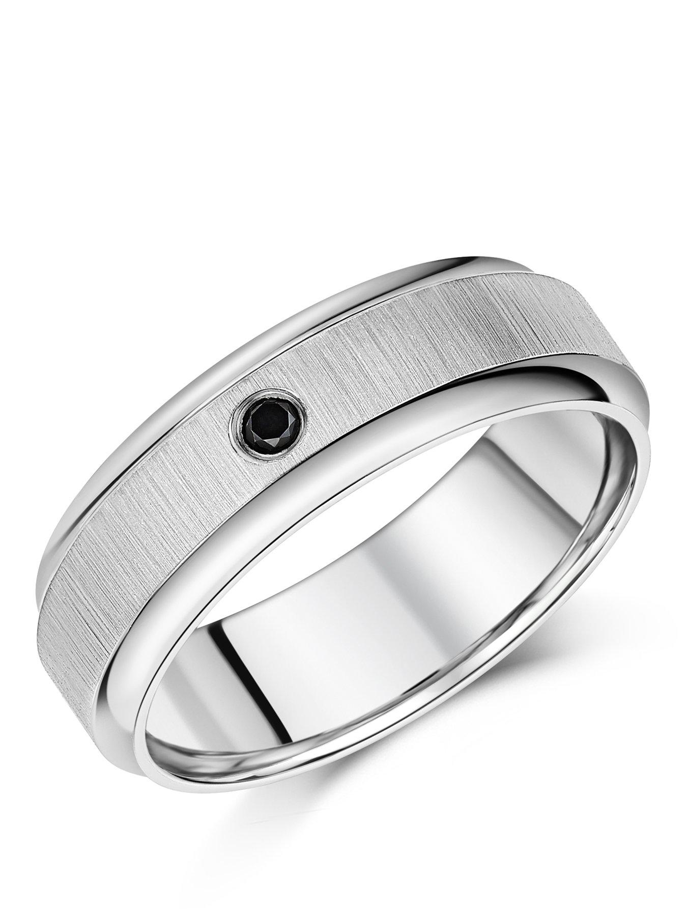 The Love Collection 7mm Diamond  Titanium Ring