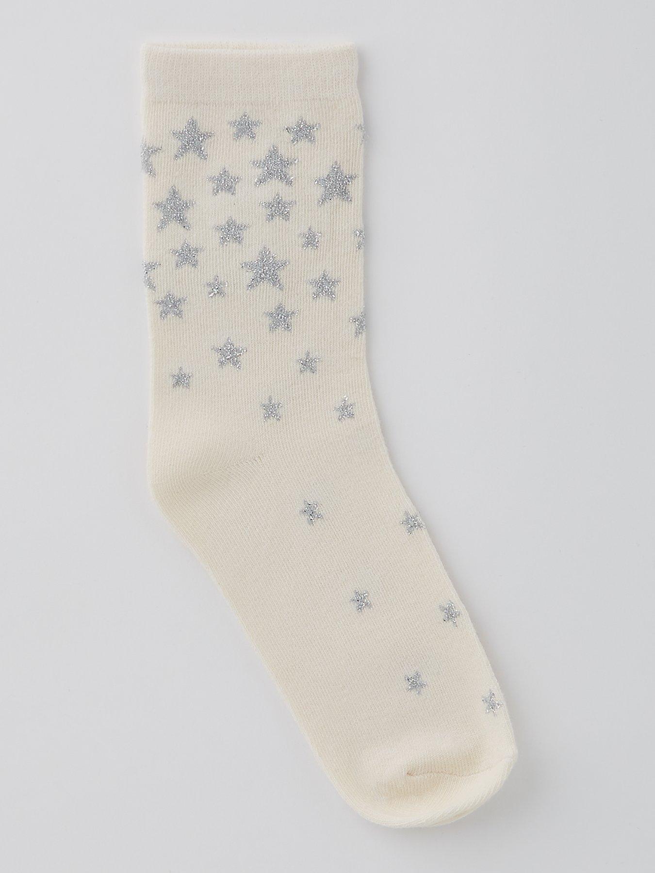  image of everyday-5pk-printed-lurex-ankle-socks-multi