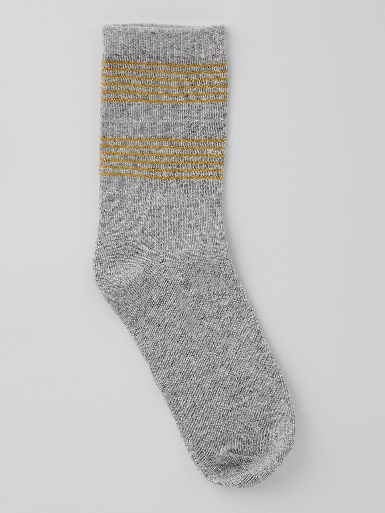  image of everyday-5pk-printed-lurex-ankle-socks-multi