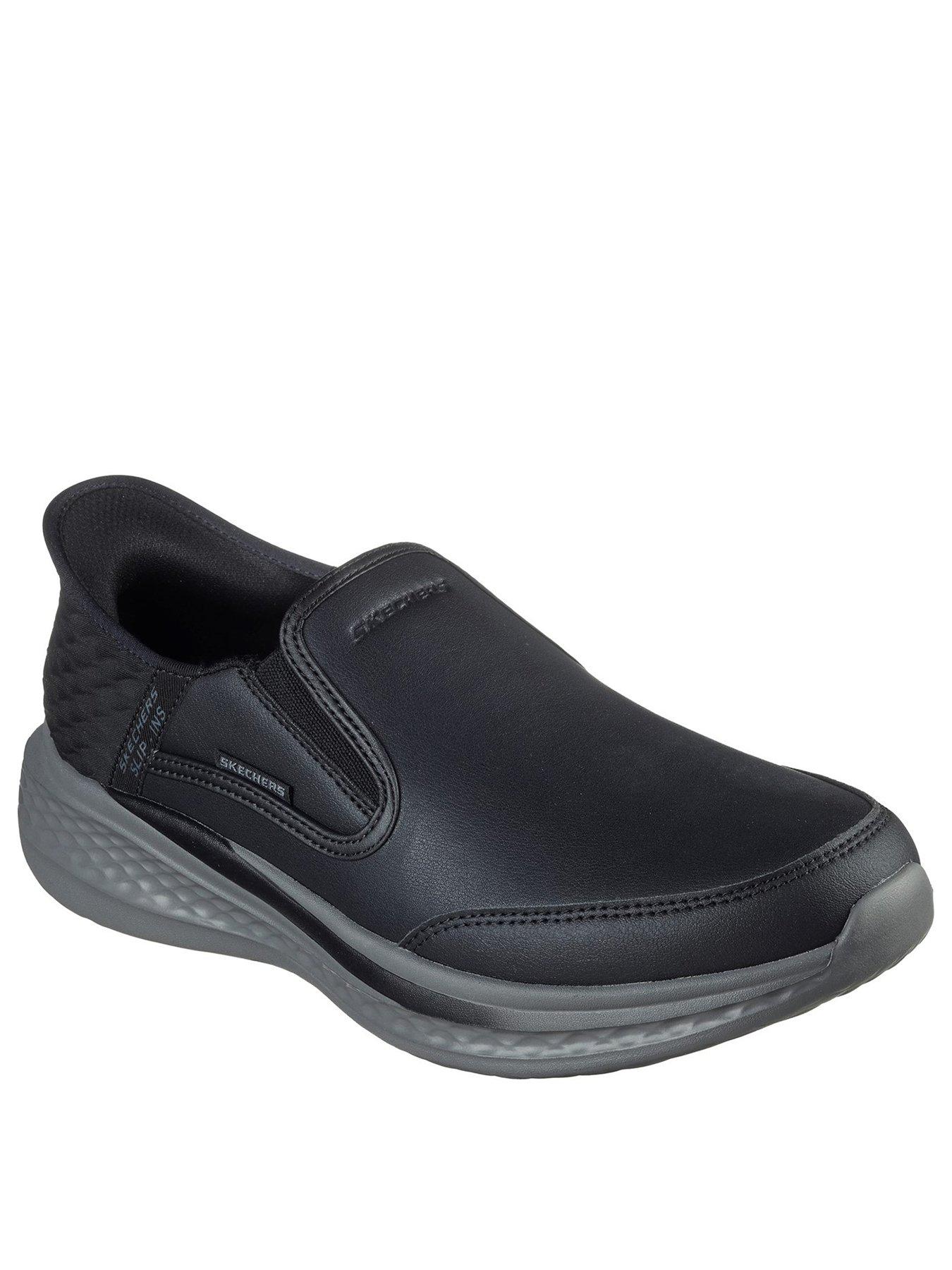 Skechers Usa Goga Mat Arch Relaxed Fit Slip On Trainers Black littlewoods