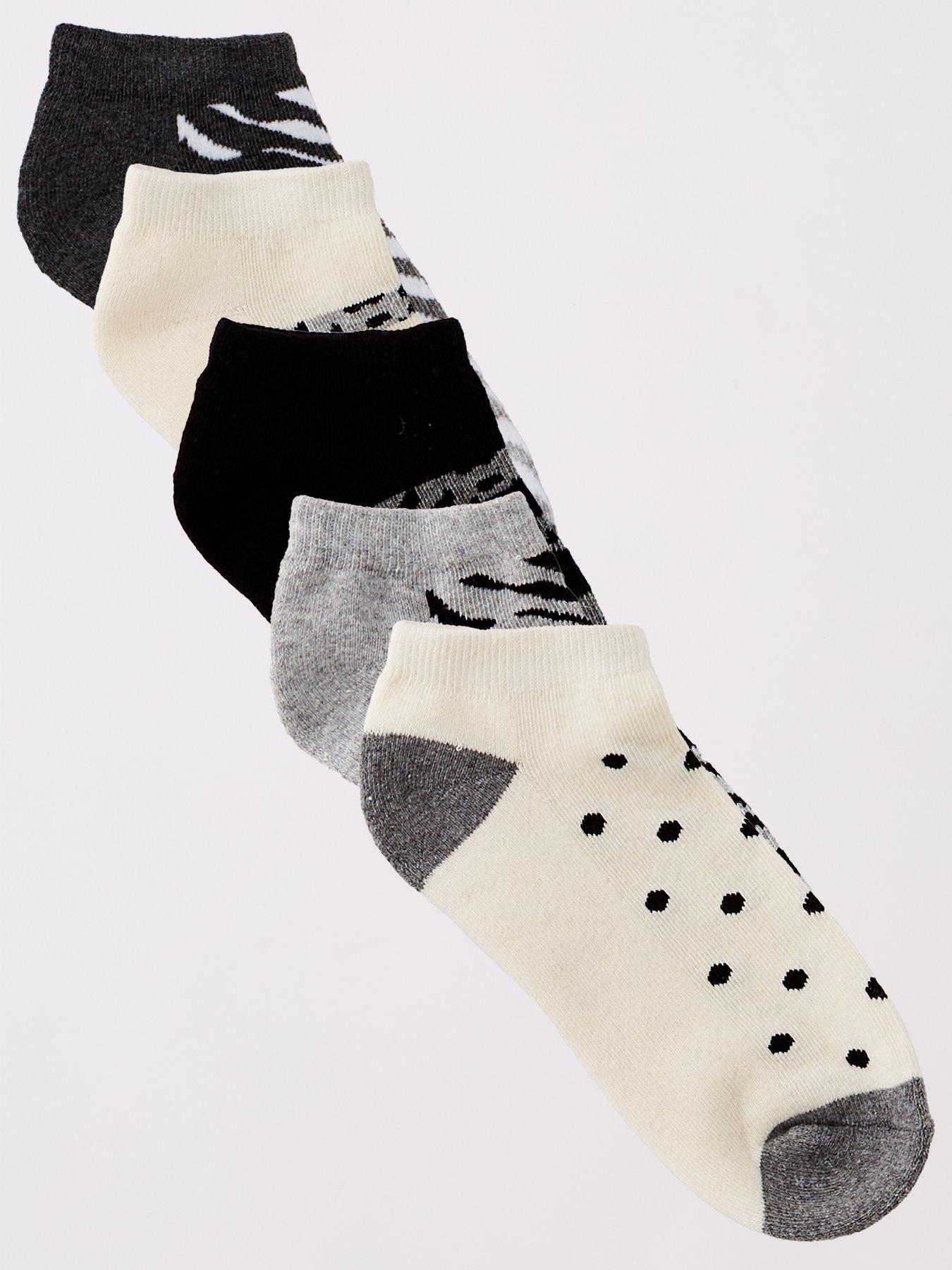 everyday-5pk-print-mono-animal-trainer-liner-socks-multi